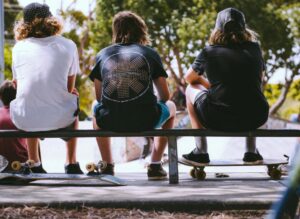 Kids Three Boys Skate Park