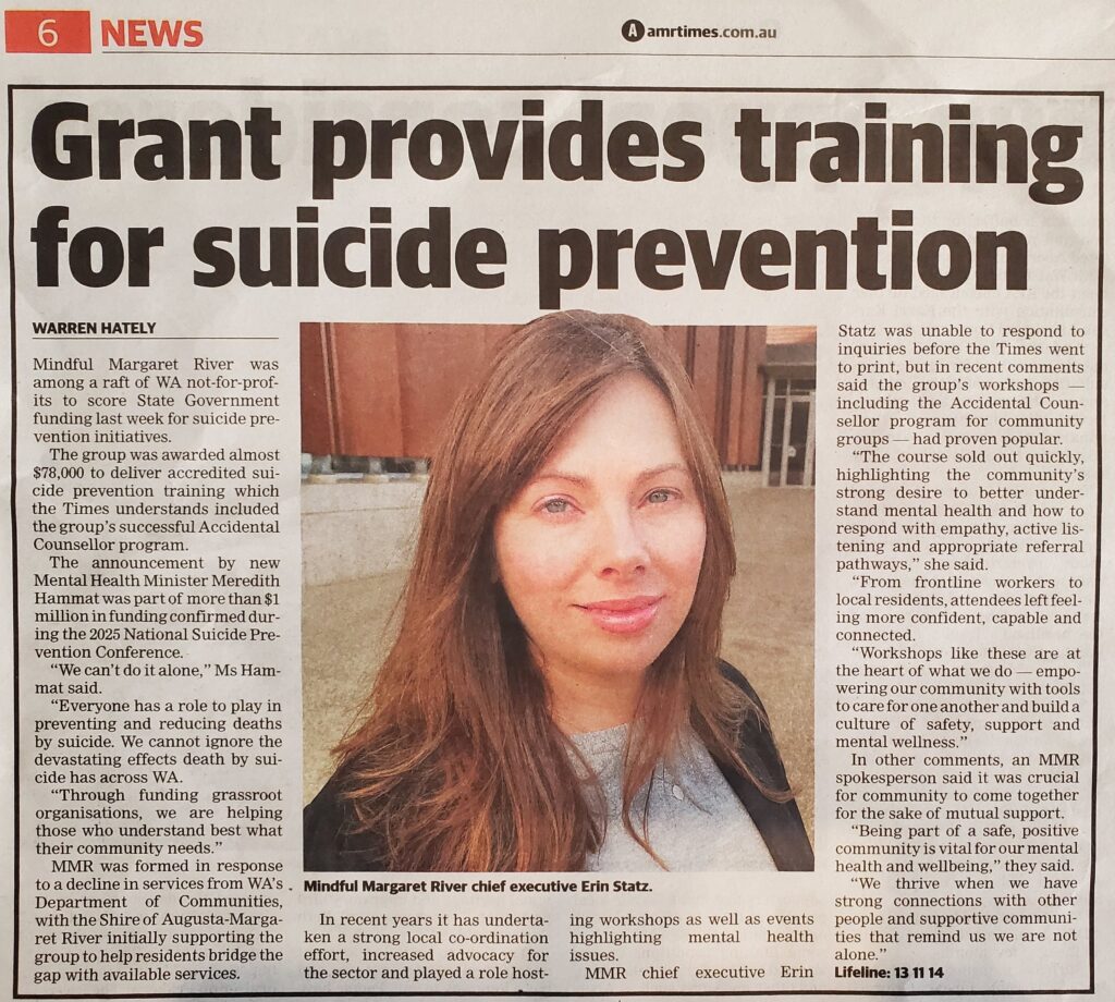 Grant Provides Training For Suicide Prevention